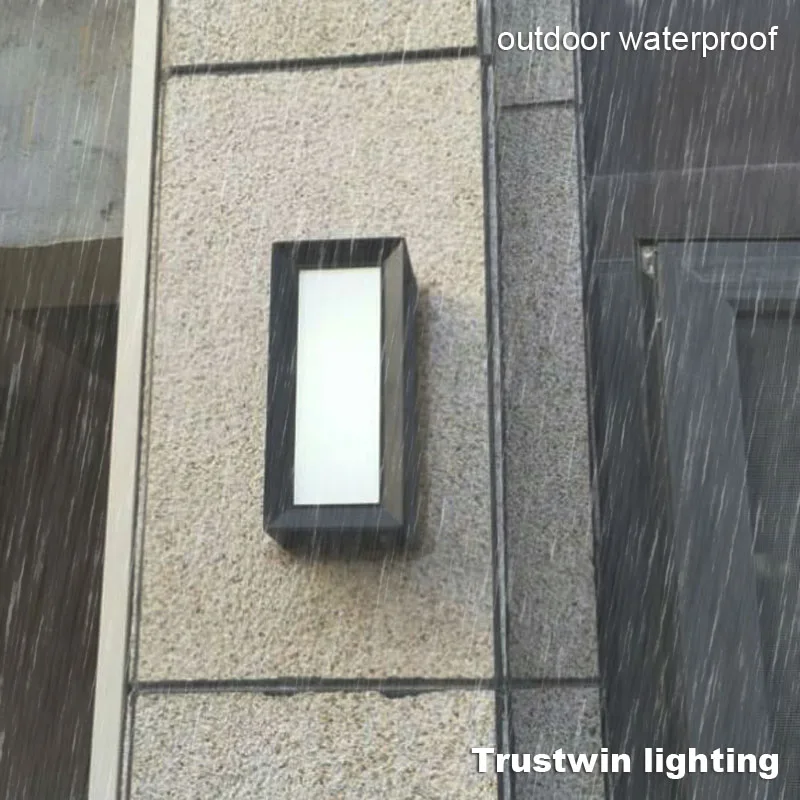 2 Pieces modern cuboid wall light lamp LED outdoor waterproof rectangular solid square LED wall lamp light sconce post modern