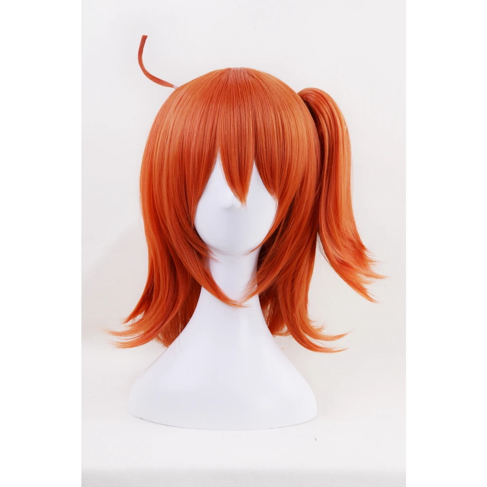 40cm FGO Fate/Grand Order Cosplay Wig Orange Red Synthetic Hair Fujimaru Ritsuka Halloween Costume Party Play Wigs + Wig Cap