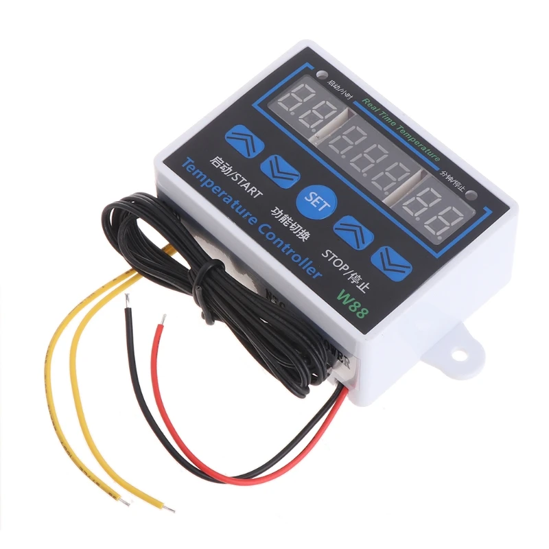 Controle de temperatura w88 12v/220v 10a digital led sensor de interruptor de controle de termostato