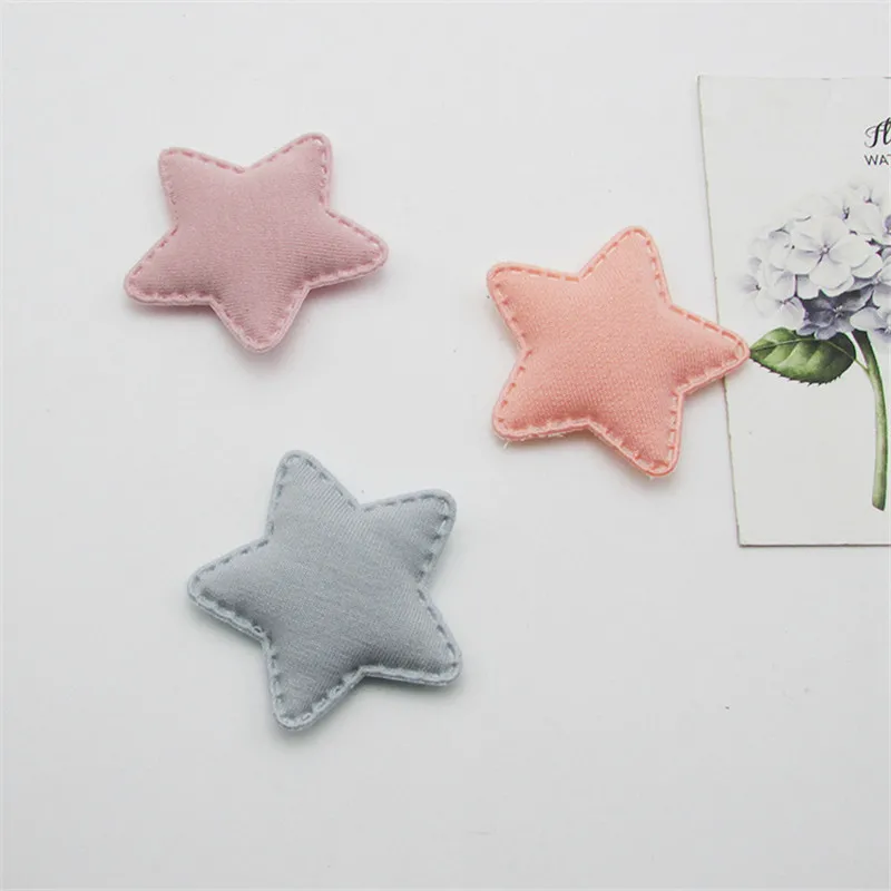 30pcs/lot 4.8cm Star Pads Patches Appliques for Craft Clothes Sewing Supplies DIY Hair Clip Accessories