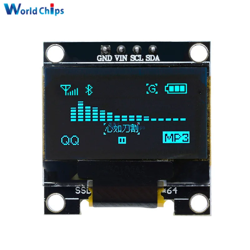 

Blue Color 0.96 Inch 12864 128*64 OLED LCD Display Module Controller Driver Board For Arduino 0.96" IIC I2C Communicate