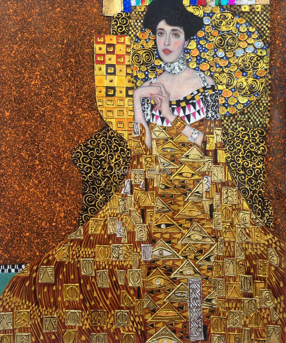 

Gustav Klimt Famous Oil Painting Portrait of Adele Bloch-Bauer I Canvas Wall Art Replica for Home Living Room Decoration