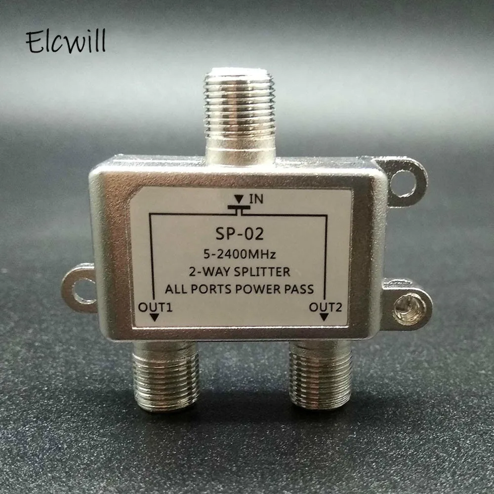 2 Ways TV Satellite Splitter 5-2500MHz Satellite TV Signal Receiver Designed Sat Coaxial Diplexer Combine for SATV/CATV