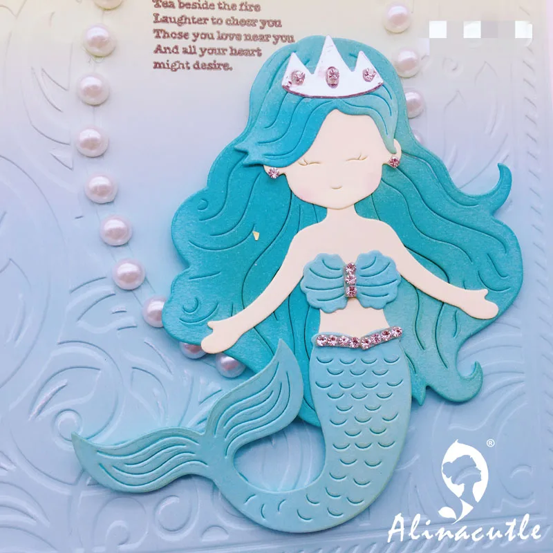

Alinacutle Metal Cutting Dies Cut Build Up Sea Mermaid Scrapbooking Paper Craft Album Card Punch Knife Art Cutter