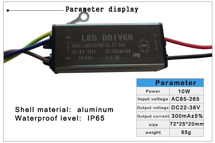 LED Driver 10W 20W 30W 50W 70W Adapter Transformer AC85V-265V to DC22-38V IP65 Power Supply 300mA 600mA 900mA 1500mA 2100mA