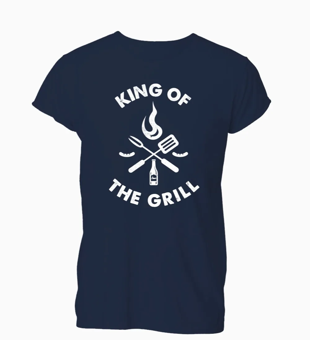 2019 New Brand Cheap Sale King of The Grill Funny BBQ Barbecue Dad Grill T-Shirt Tshirt Mens