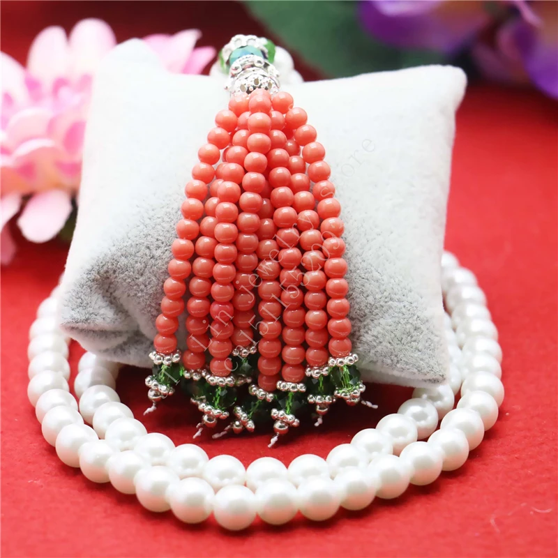 

women Fashion Jewelry 4-8MM Shell pearl Necklace sweater chain,Prevalent Charming fashion Clothes&Accessories Coral Tassels Pend