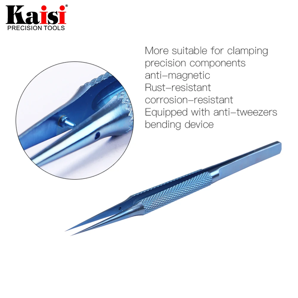 Titanium Alloy Tweezers Professional Repair Fingerprint Fly Line Phone Motherboard Precise Antimagnetic Electronics Tweezers