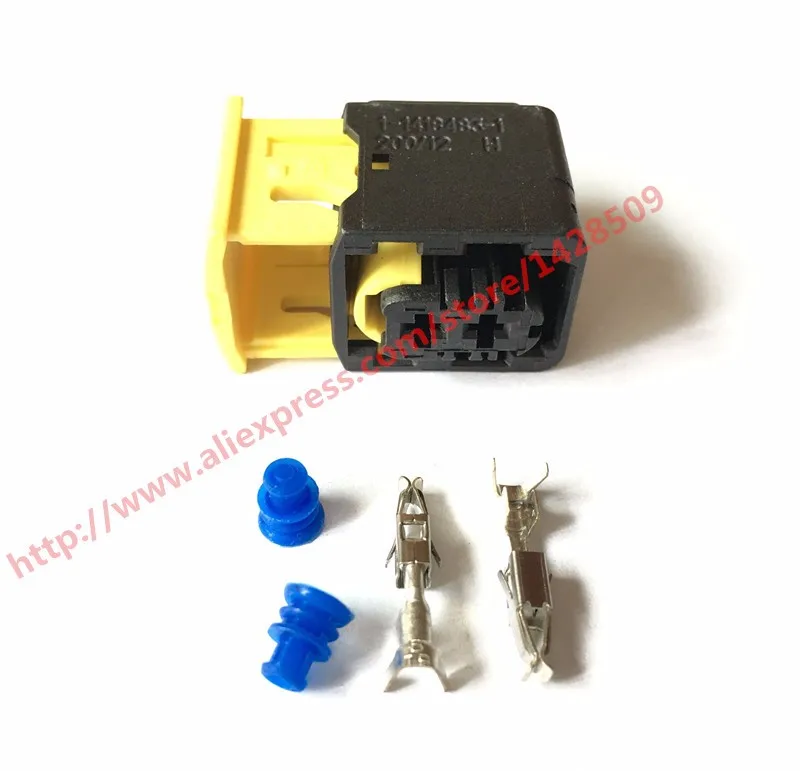 

10 Set 1-1418483-1 TE Tyco AMP 2 Pin 3.5mm Waterproof Auto Connector Socket Plug With Rubber Seals And Terminals