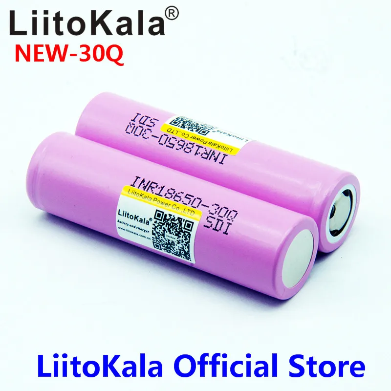 2 sztuk LiitoKala 100% oryginalny 3.7V INR 18650 30Q 3000mAh akumulatory do 18650 baterii wysokiej rozładowania