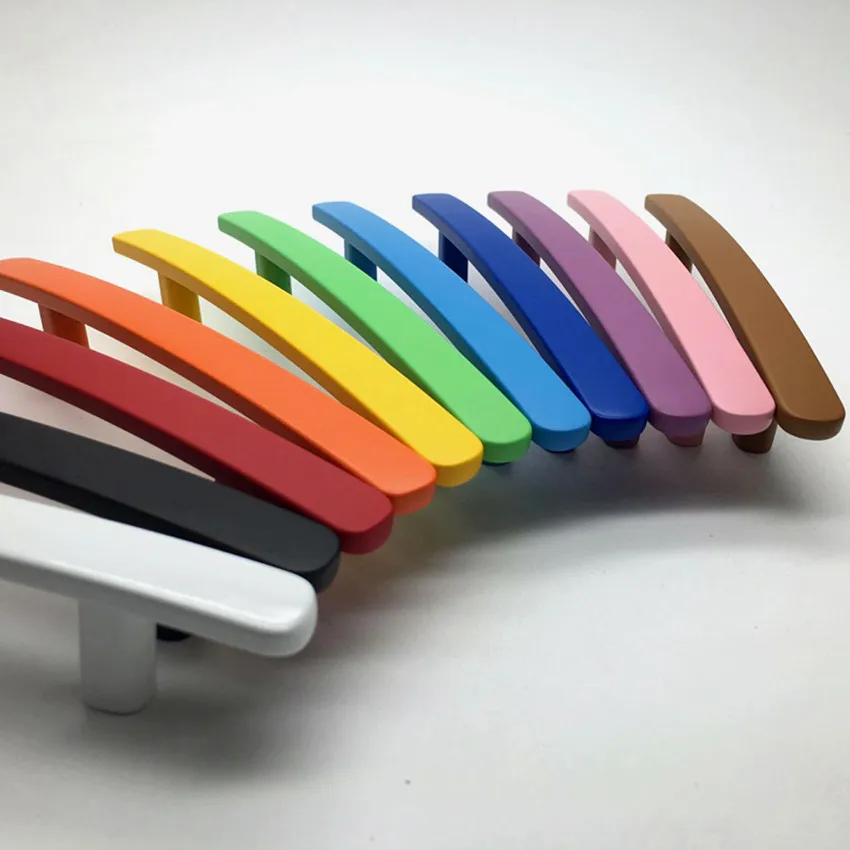 76mm children room furniture handle red blue yellow orange  cyan green black drawer cabinet handle pull 3