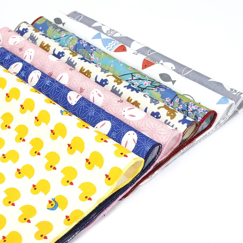 Brand New Men's Sunny Style Cotton Handkerchief Animal Duck Fish Cat Printed Pocket Square Hankies Towel Casual Hanky 25*25cm