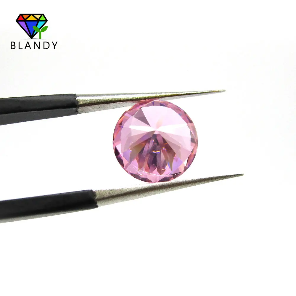 Factory Price 1.0--3.0mm Round Brilliant Cut Pink Cubic Zirconia Stone 5A Quality Loose Synthetic CZ Gems For Jewelry Making