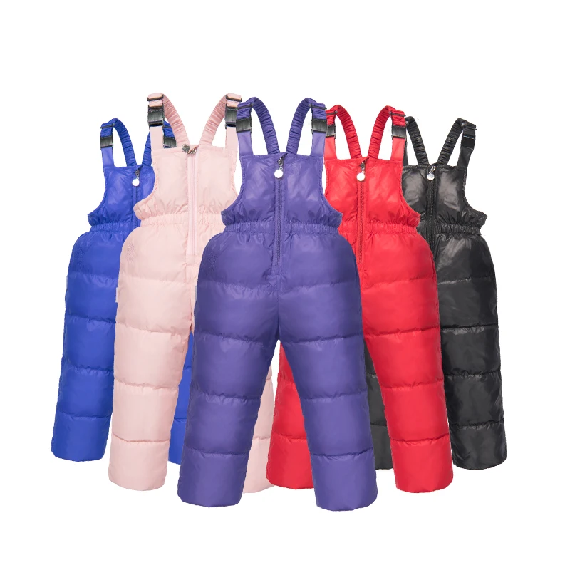 Winter Children\'s Pants Kids Down Overall For Baby Boys Girls Russia Winter Clothes Children Warm Trousers for 3-6 Years Kids