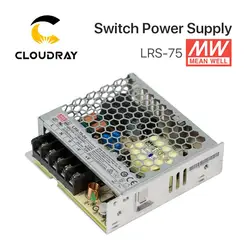 Meanwell-fuente de alimentación conmutada LRS-75, 12V, 6A/24V, 3,2a, 75W, MW Original, marca de Taiwán para controlador láser