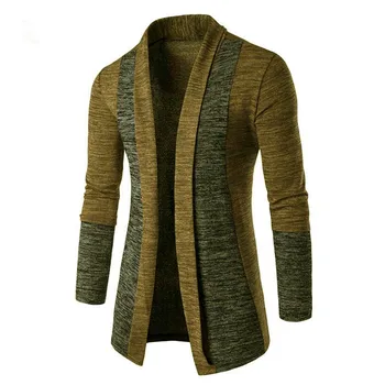 Men's Patchwork Knit Cardigan 6 Spring Autumn Sweater Men Long Sleeve Patchwork Thin Knitted Cardigan Men High Quality Casual Men Sweaters Slim Knitwear Coat 6