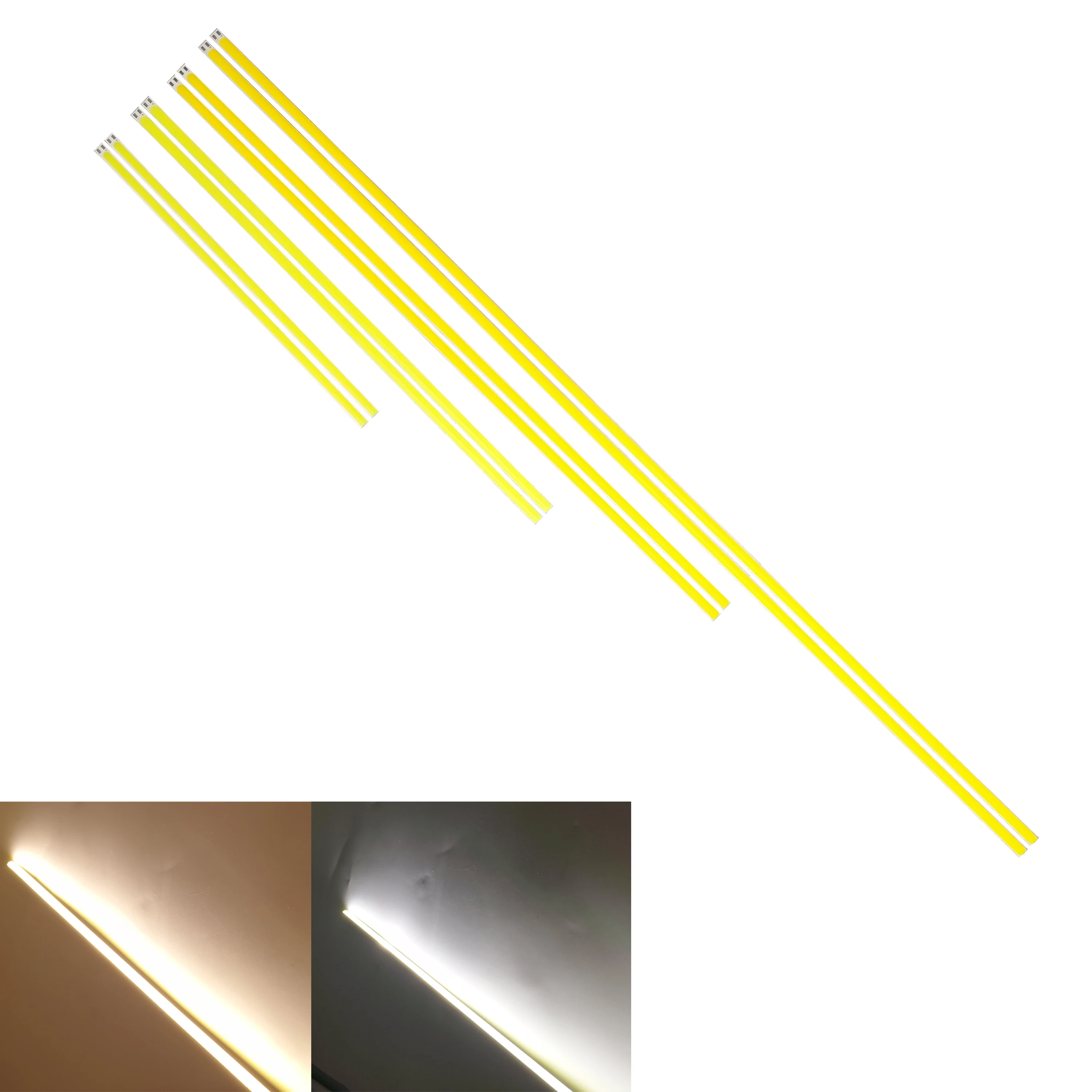 10PCS LED COB Strip 200mm 300mm 400mm 500mm 600mm 12v Dc Flexible Strip Bar Light Warm White for Car Outdoor Light Cob Led Tubes