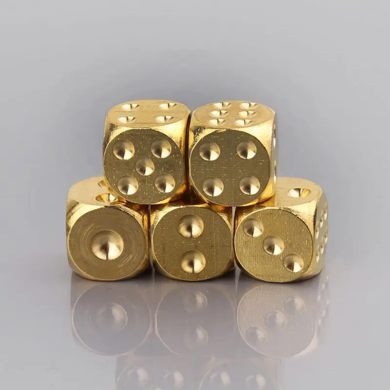 1pc Solid Polished Brass Dice 20mm Metal Cube Copper Poker Bar Board Game Gift