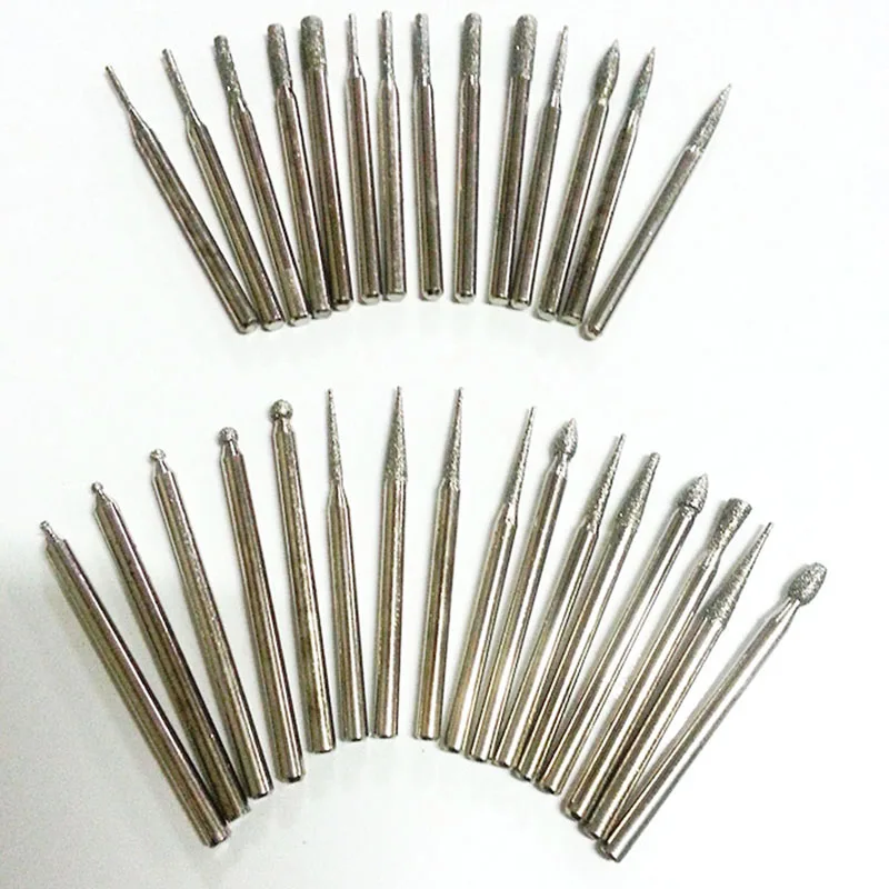 

30pcs diamond burs Pneumatic power tools Diamond grinding dremel tools Polished Abrasive grinding head dremel tools accessories