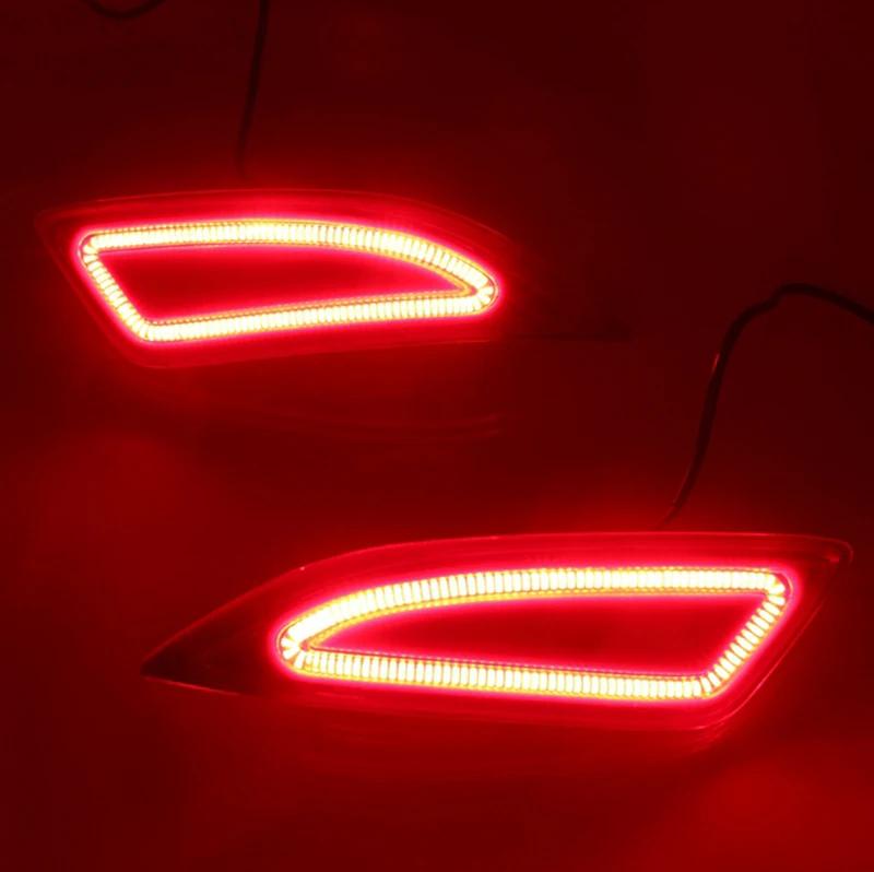 2PCS LED Rear Reflector For Toyota Camry 2015 2016 Fielder 2015 2016 2017 2018 Fog Lamp Turn Signal Brake Light