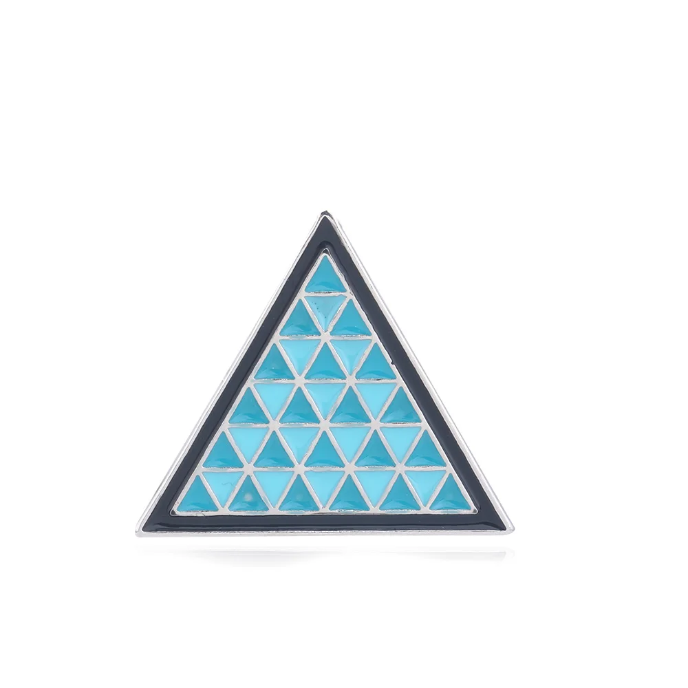 Moive Detroit Become Human Badge Brooch Blue Triangle Pins Brooches for Women Men Lapel Pin Jeans Shirt Jewelry