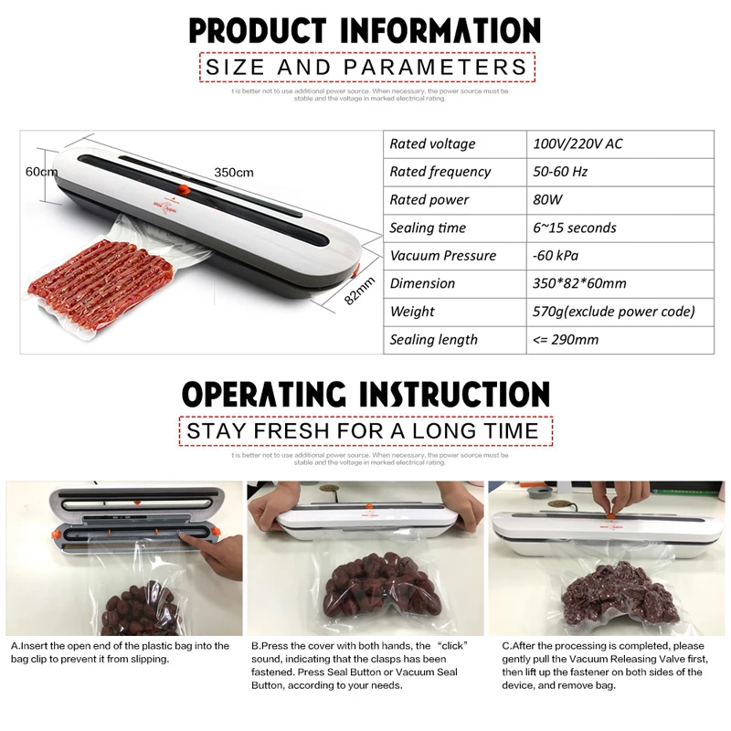 الأبيض دولفين فراغ ماكينة تغليف مع 4 لفات حقائب حفظ الأطعمة 12 15 20 25X500 سنتيمتر المطبخ فراغ جهاز غلق أكياس الطعام 220V 110V