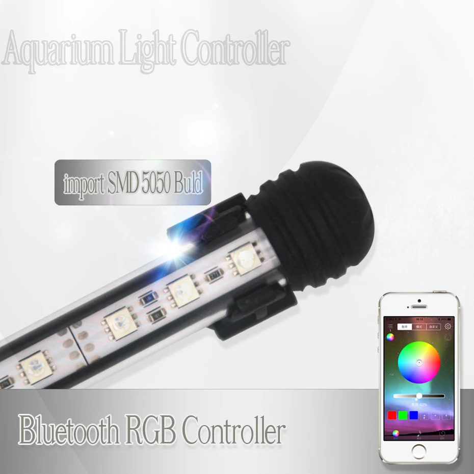 RGB Acquario Luce Marine Controller Bluetooth Carro Armato di Pesci Led Apparecchio di Illuminazione Per Acquario Ha Condotto La Luce Sommergibile
