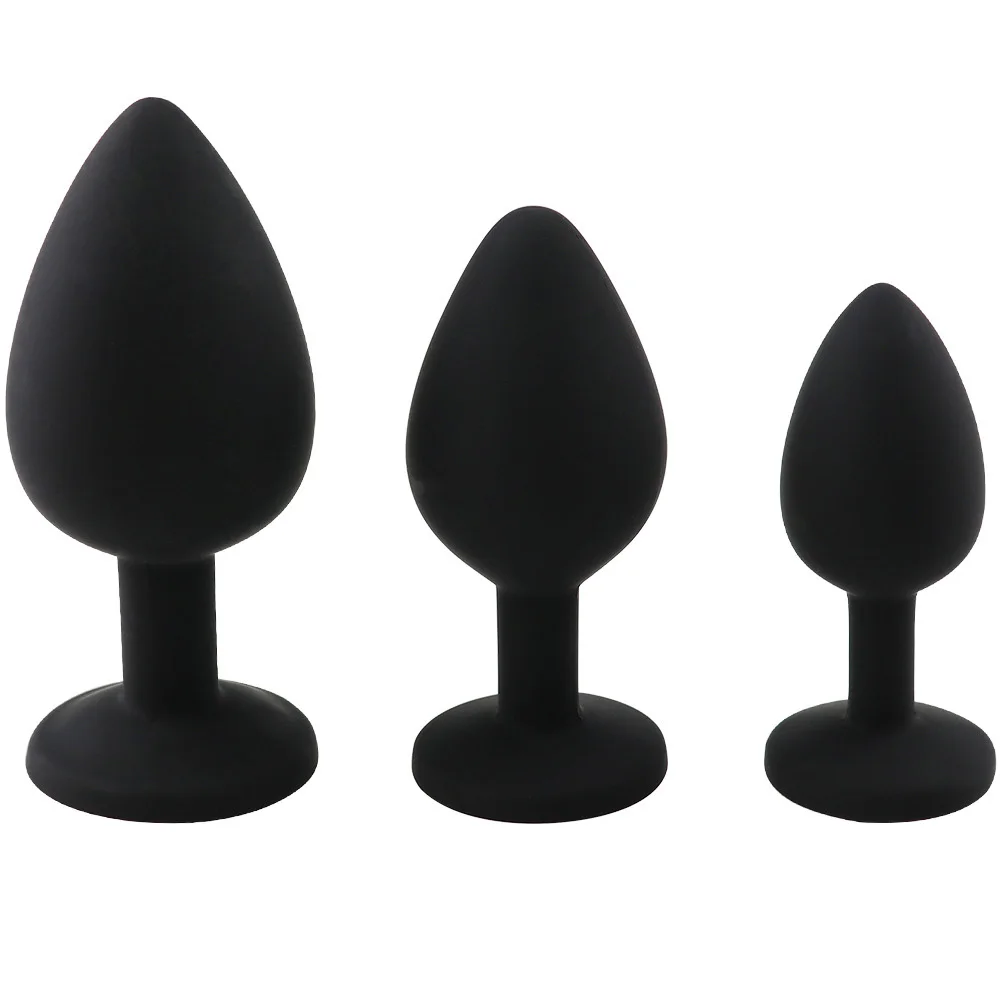 Soft Silicone Butt Plug Anal Plug Unisex Sex Stopper 3 Different Size Adult Toys for Men/Women Anal Trainer for Couples