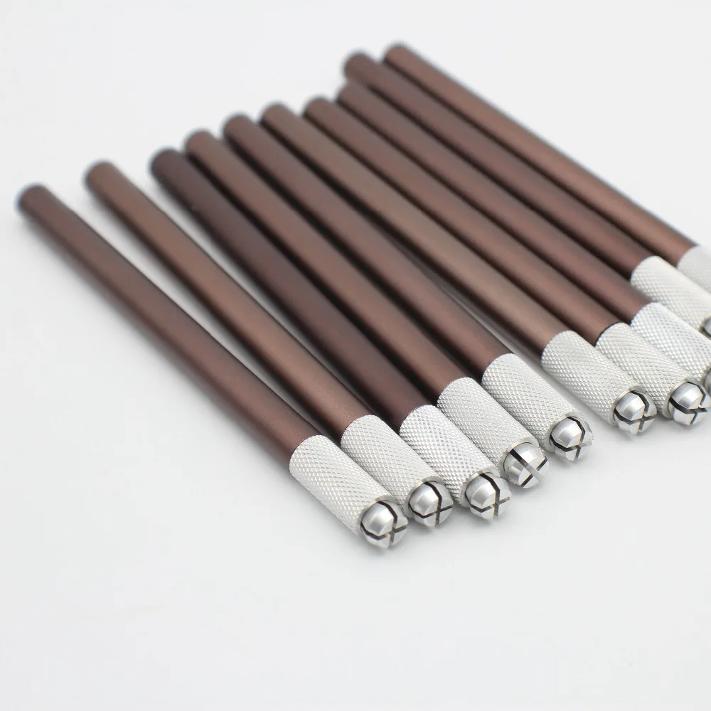 10 Pcs Professional Microblading Pigment Micro Blade Manual Eyebrow Tattoo Pen 3D Eyebrow Embroidery