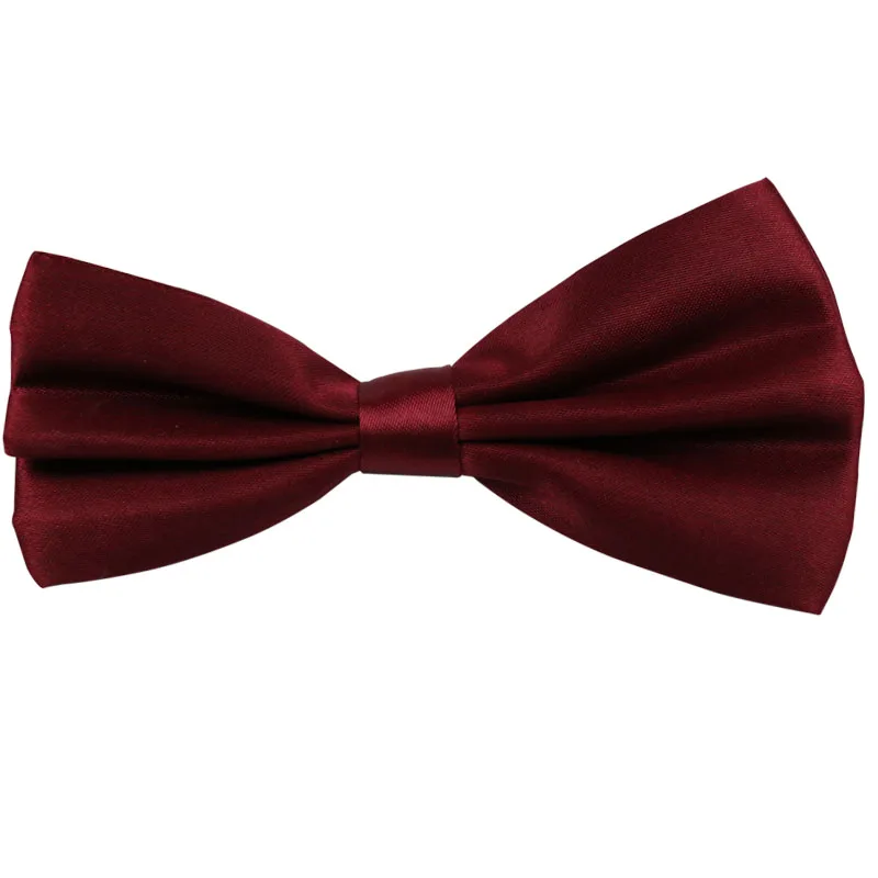 High Quality 2.5cm Wide Wine  Red Womens Suspenders Bow Tie Set Solid Elastic Suspenders And Bowtie Shirt Braces