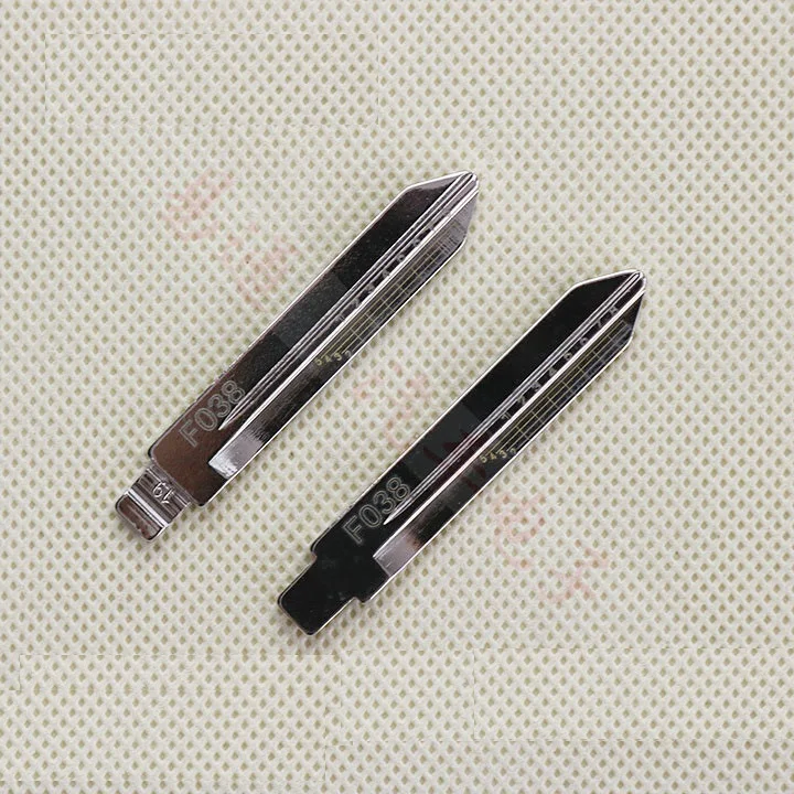Chave de linha gravada no.19 para ford fo38 2 em 1, chave de carro em branco com corte de dentes e tamanhos (10 peças)