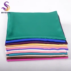 BYSIFA-Quadrado grande cetim lenços de seda para mulheres, lenço principal, envoltórios luxuosos, monocromáticos, nova marca, outono, inverno, 100x100cm