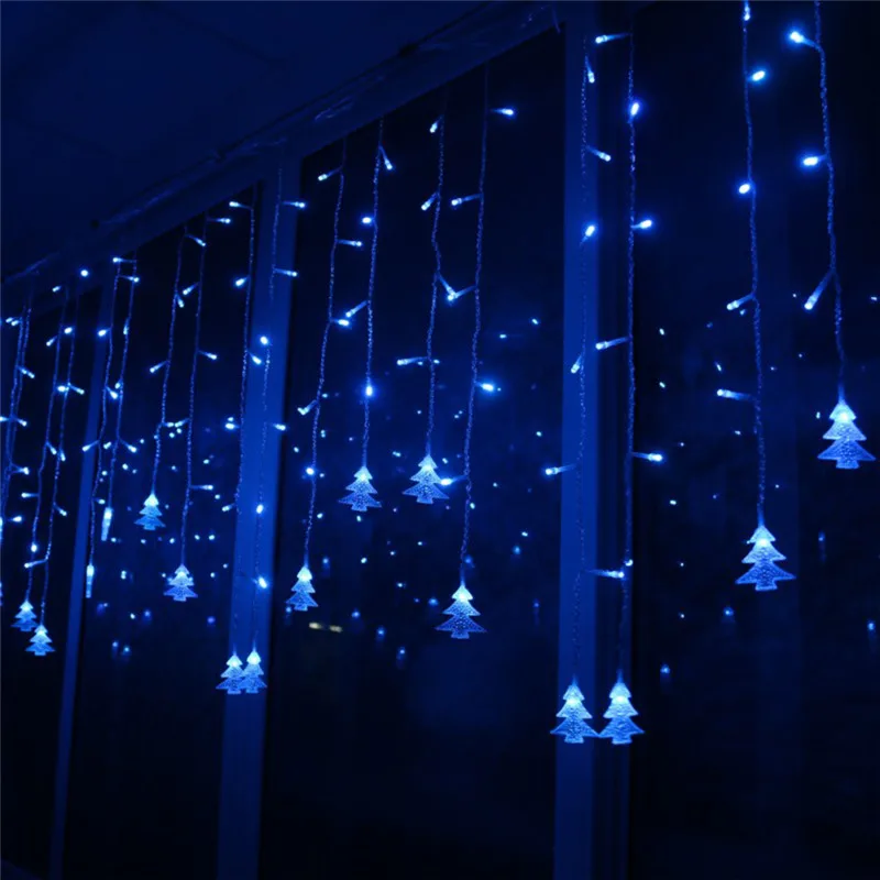 LED 스트링 조명 커튼 고드름 화환, 크리스마스 휴일 웨딩 파티 야외 장식, 5m 16.4ft 드롭 0.4m 0.5m 0.6m