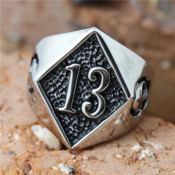 Size 7 to 16 Band Party 316L Stainless steel Polishing Fashion Biker 13 Ring Cool Skull Biker Ring