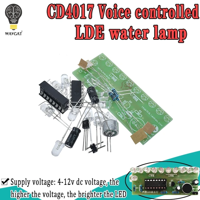 Aktywowana głosem LED lampka wodna Kit CD4017 sterowanie latarnią zabawa produkcja elektroniczna nauczanie szkolenie elektroniczny zestaw zrób to sam moduł