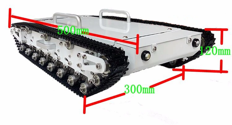 

All Metal Heavy Weight Robot Tank Car Chassis 8.5KG Big Load Carry 30kg Obstacle Surmounting Crawler Tunnel Monitor Robotic Part