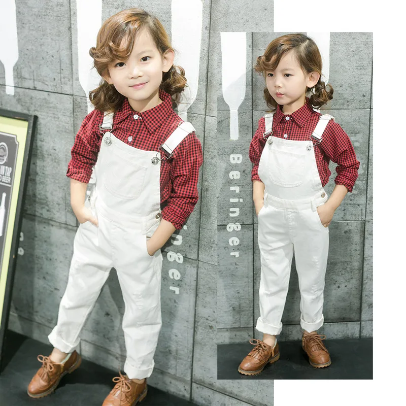 2022 New Spring Autumn Children Overalls Kids Girls Boys Denim Jeans Fashion Pocket Jumpsuit Bib Pants Kids Baby Overall