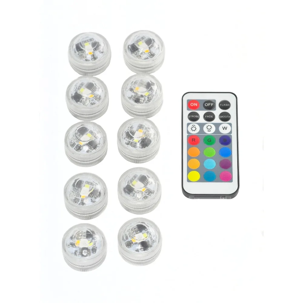 Kitosun 10pcs/1remote Battery Operated Waterproof Submersible Wedding Holiday Party Decor LED Light