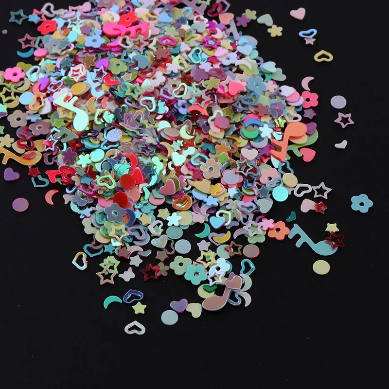 5000pcs  2.5-3mm Moon Star  Heart Wedding Party Confetti Nail Sequins Flakes Art Glitter Decorations Table Decoration Party