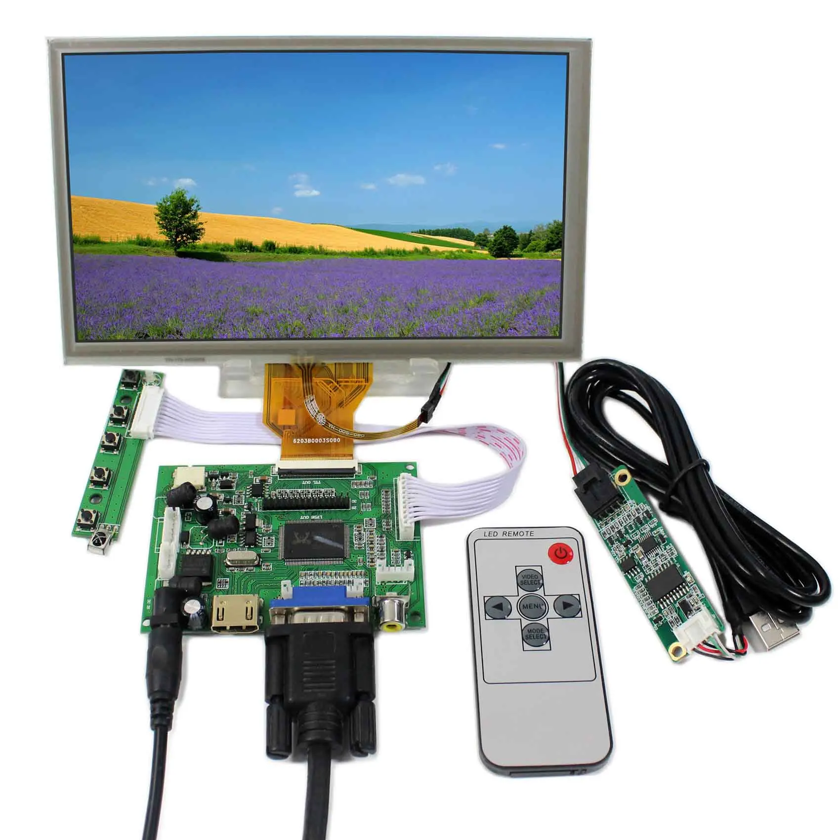 HD MI VGA 2AV LCD Controlle Board+ 8inch AT080TN64 800x480 With Touch Panel