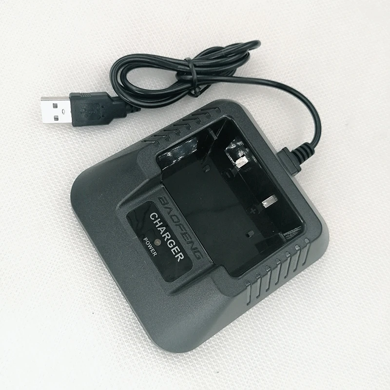 Baofeng UV5R USB Carregador de Bateria, Rádio portátil em dois sentidos, Walkie Talkie Acessórios, UV-5R, UV-5RE, 5RB, Novo, 2022