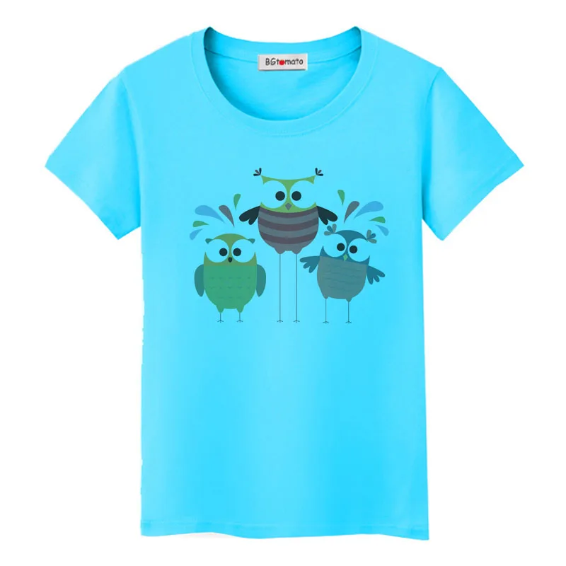 BGtomato Creative design owl tshirt cute cartoon T-shirt women funny haut femme original t-shirt kawaii streetwear