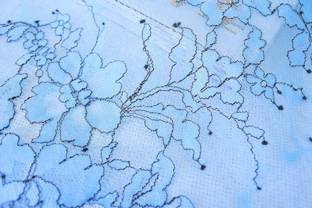 LASUI Top 1.5m*3m=1piece blue eyelash lace fabric soft for women dress fabrics DIY accessoriesQ013#