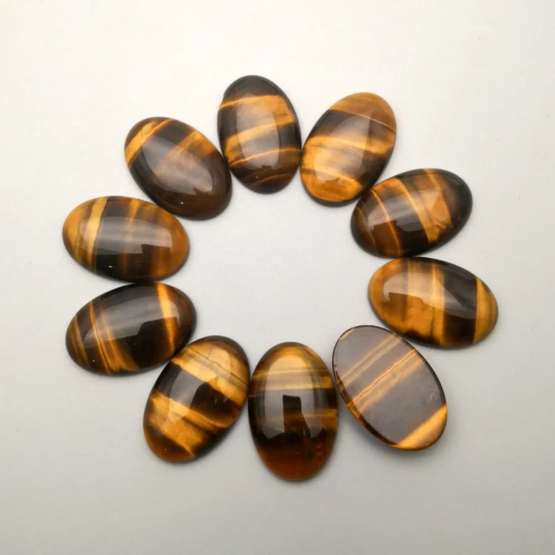 Natural Stone 12-50pcs Tiger eye cabochon 30x40 20x30 25x18 13x18 10x14 mm Bead for jewelry making no hole Necklace accessories