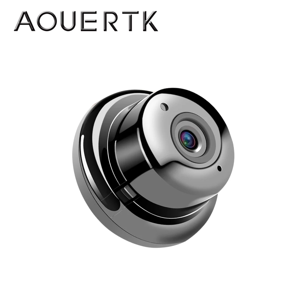 AOUERTK 90/180 Degree Camera 720P Two Way Audio SD Card Slot WiFi Night vision Video IP Camera WiFi Mini CCTV Camera