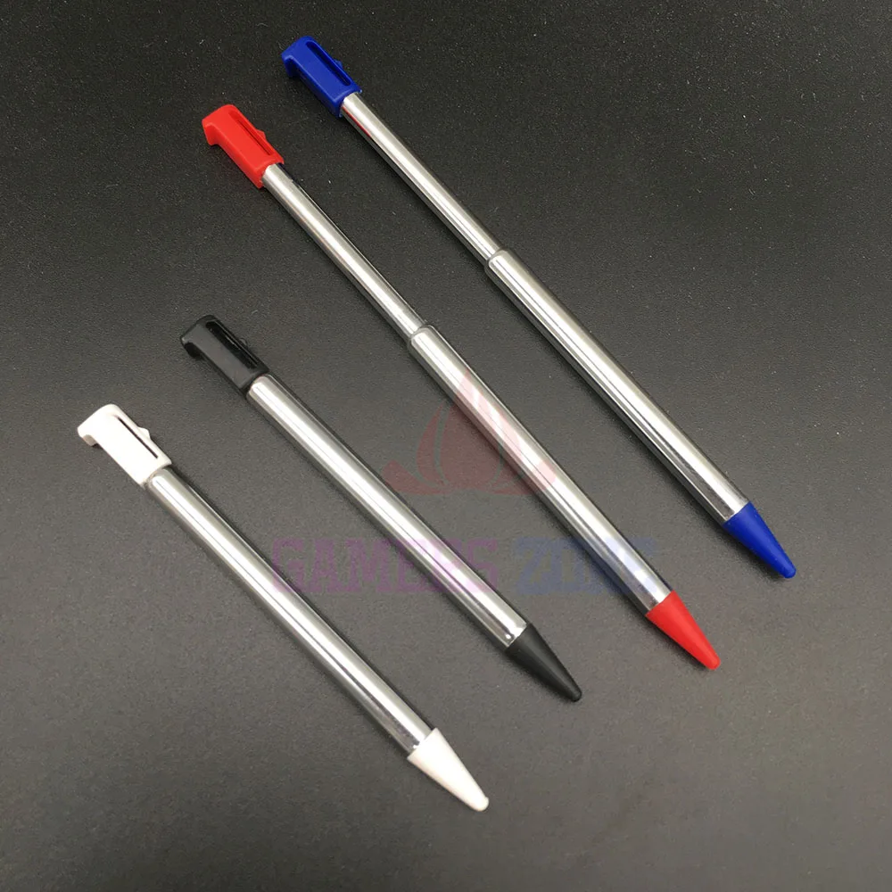 قلم معدني قابل للسحب لقلم اللمس 3DS ، أسود ، أبيض ، أحمر ، أزرق