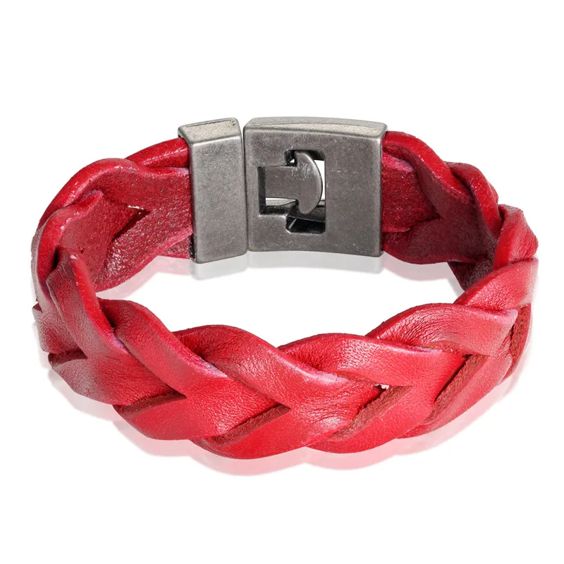 Janeyacy-pulsera de cuero de alta calidad para hombre y mujer, brazalete de cuero a la moda, pulsera Retro de ocio, joyería