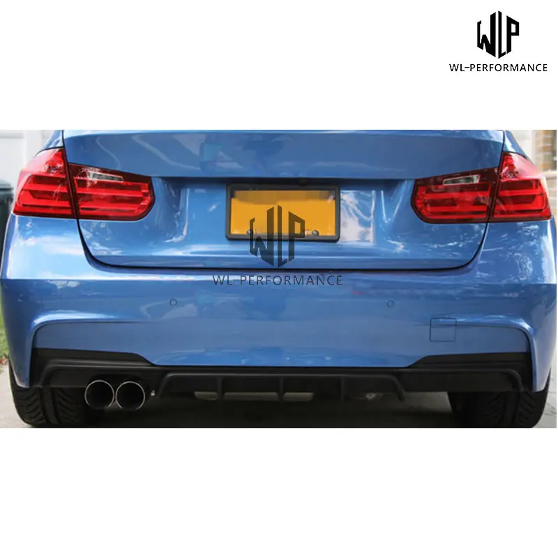 F30 Carbon Fiber Unilateral Double Out Rear Lip Bumper Splitter Diffuser Car Styling for BMW 3 Series F30 2012-UP