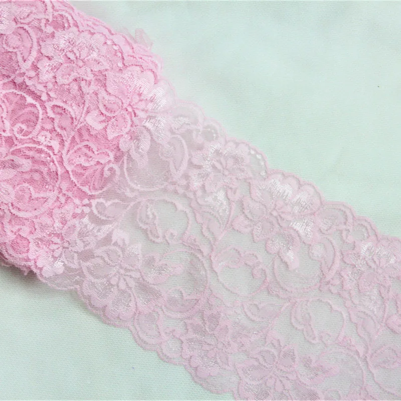 10Yards Grey Pink Elastic Lace Trim Ribbon For Sewing DIY Craft Bra Stretch Lace Handmade Accessories Decorative Fabric