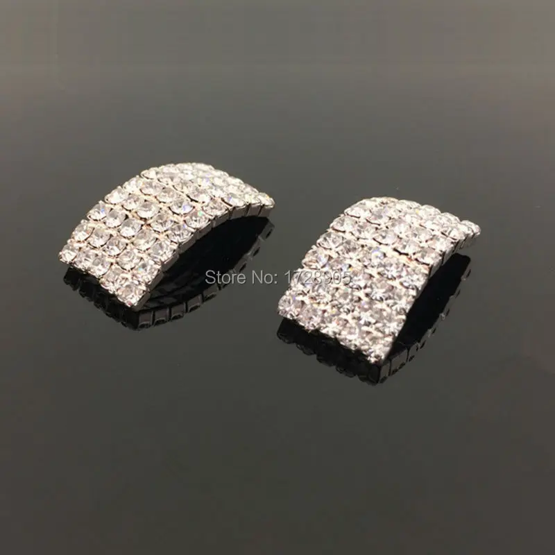 Nail Art Decoration Arch Full Crystal Rhinestone Cambered Arc Button Embellishment 20pcs 23mm Scrap Booking Girl Hair Bow Center